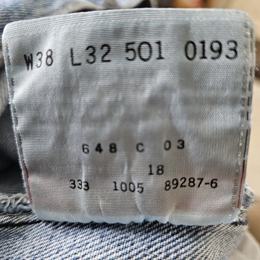 Levi's 501 XX Jeans Mens 38x32 Button Fly Jeans Classic Straight Leg 501XX